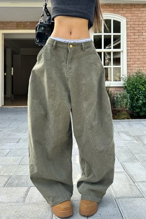 American Vintage Minimalist Oversized Wide-Leg Floor-Length Pants for Men and Women, Casual Loose Fit for Spring and Autumn