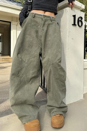 American Vintage Minimalist Oversized Wide-Leg Floor-Length Pants for Men and Women, Casual Loose Fit for Spring and Autumn