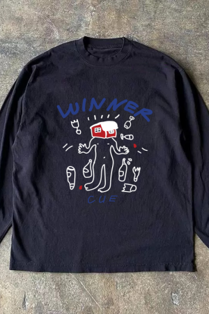 American Vintage Oversized Long Sleeve T-Shirt in 310g Pure Cotton - Non-Transparent, Versatile Street Style Fashion