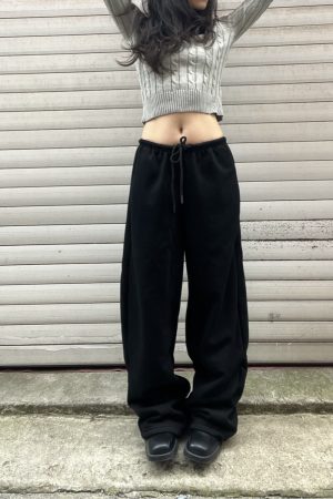 American Vintage Sports Casual Drawstring Loose Fit Slimming Banana Sweatpants for Women - Y2K Athletic Style