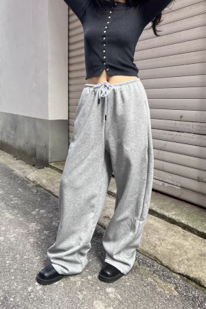 American Vintage Sports Casual Drawstring Loose Fit Slimming Banana Sweatpants for Women - Y2K Athletic Style
