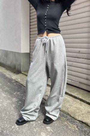 American Vintage Sports Casual Drawstring Loose Fit Slimming Banana Sweatpants for Women - Y2K Athletic Style