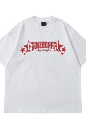 American Vintage Street Style Loose Casual Short Sleeve T-Shirt for Summer - Unisex, Retro Letter Design