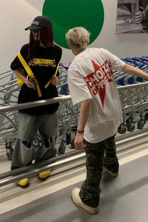 American Vintage Street Style Loose Casual Short Sleeve T-Shirt for Summer - Unisex, Retro Letter Design