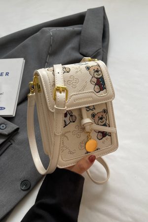 Artistic Cartoon Phone Bag for Women - Versatile Textured Crossbody Shoulder Bag - Trendy Autumn 2025 Fashion