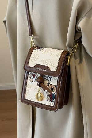 Artistic Cartoon Phone Bag for Women - Versatile Textured Crossbody Shoulder Bag - Trendy Autumn 2025 Fashion