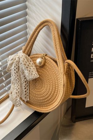 Autumn 2025 Woven Beach Tote Bag for Women, Straw Handbag, Perfect for Seaside and Vacation Getaways