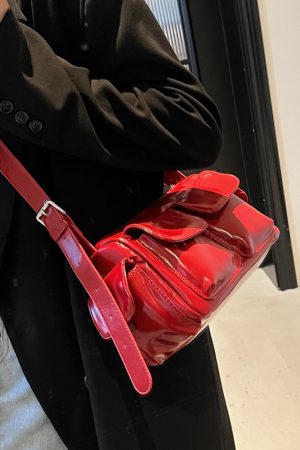 Autumn Angola Red Vintage Small Square Bag for Women - Trendy Shoulder Crossbody Bag 2025 Fashion Essential