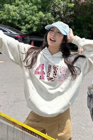 Autumn Winter Camouflage Couple Hoodie with Cashew Flower Leopard Print and Letter Patch Embroidery, Y2K Streetwear Fashion