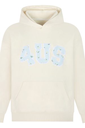 Autumn Winter Floral Embroidery Patch Hoodie for Couples - Loose Fit, National Trend, Casual Streetwear