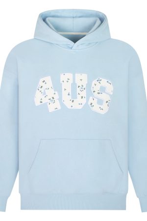 Autumn Winter Floral Embroidery Patch Hoodie for Couples - Loose Fit, National Trend, Casual Streetwear