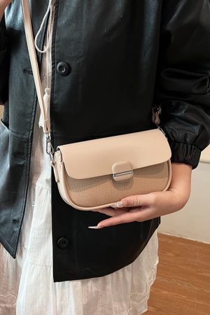 Avocado Green Women's Color-Blocking Small Square Bag - High-End Niche Fashion Shoulder Crossbody Saddle Bag 2025