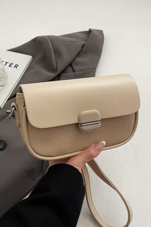 Avocado Green Women's Color-Blocking Small Square Bag - High-End Niche Fashion Shoulder Crossbody Saddle Bag 2025