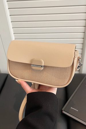 Avocado Green Women's Color-Blocking Small Square Bag - High-End Niche Fashion Shoulder Crossbody Saddle Bag 2025