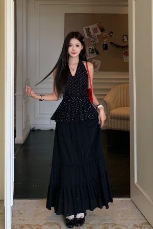 Backless Polka Dot Halter Top for Women - Elegant Slim Fit Sleeveless Summer Shirt