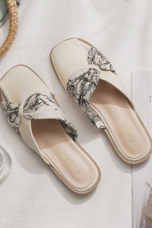 Backless Sheepskin Slip-On Flat Slippers for Women - French Style Pointed Toe Summer Footwear