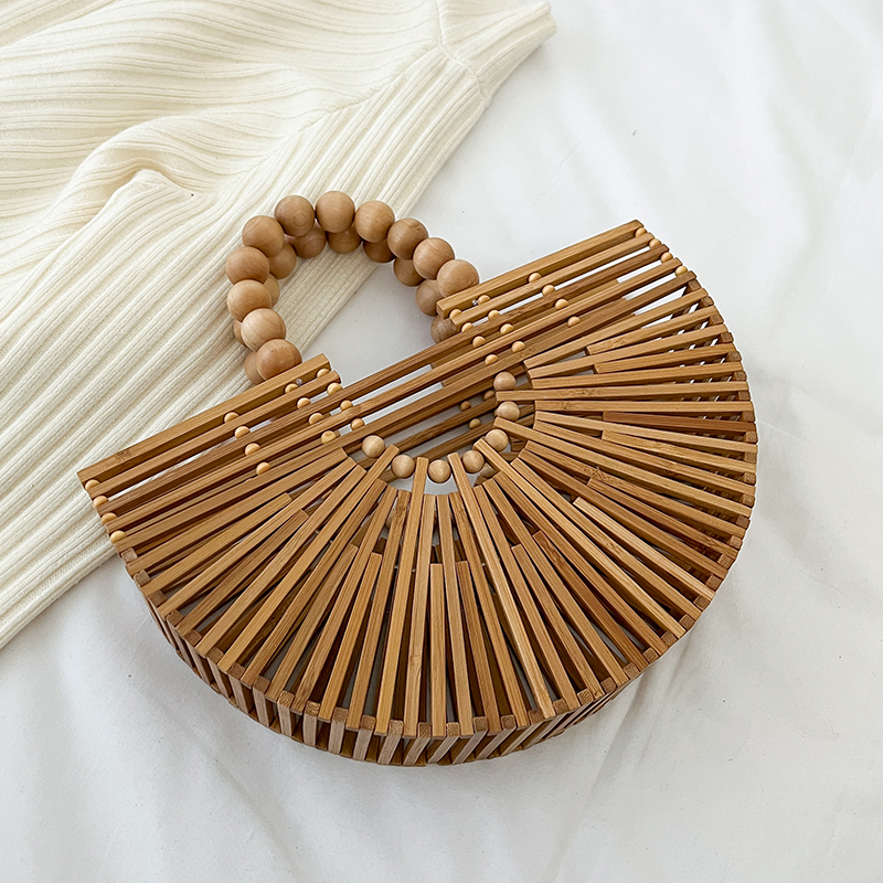 Bamboo Woven Handbag for Women, Versatile Commuter Bag, Spring/Summer 2025 Niche Design, Eco-Friendly Bamboo Joint Bag Bamboo Woven Handbag for Women, Versatile Commuter Bag, Spring/Summer 2025 Niche Design, Eco-Friendly Bamboo Joint Bag