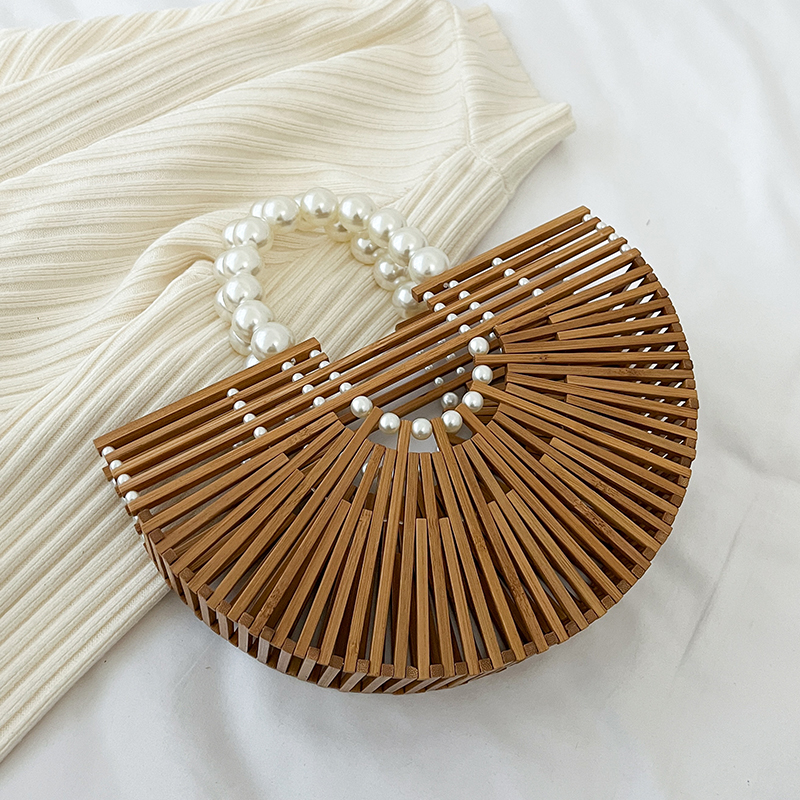 Bamboo Woven Handbag for Women, Versatile Commuter Bag, Spring/Summer 2025 Niche Design, Eco-Friendly Bamboo Joint Bag Bamboo Woven Handbag for Women, Versatile Commuter Bag, Spring/Summer 2025 Niche Design, Eco-Friendly Bamboo Joint Bag