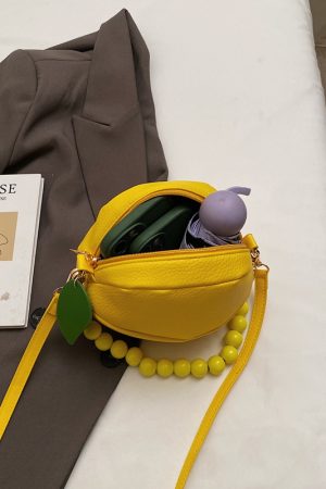 Beaded Round Handbag for Women - Summer Fresh Hot Pink Crossbody Phone Bag 2025, Trendy Small Purse for Casual Style