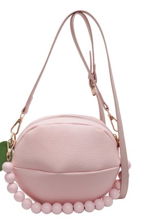 Beaded Round Handbag for Women - Summer Fresh Hot Pink Crossbody Phone Bag 2025, Trendy Small Purse for Casual Style