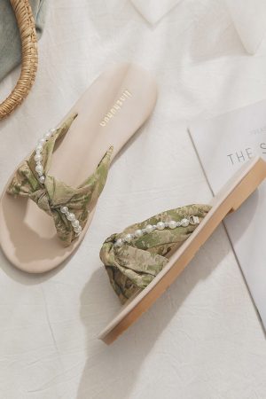 Beautiful Sheepskin Flat Sandals for Women - Summer French Style Beach Shoes, Perfect with Skirts - New Model 2025