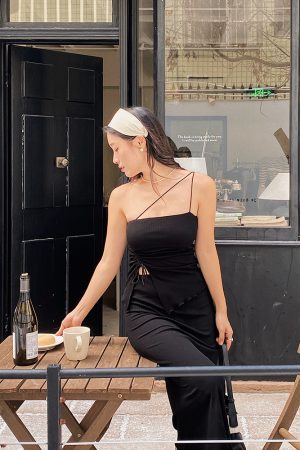 Black Knitted Three-Piece Suit Set - Niche Design, Elastic Slim Fit, Stylish & Versatile Outfit for Modern Fashion