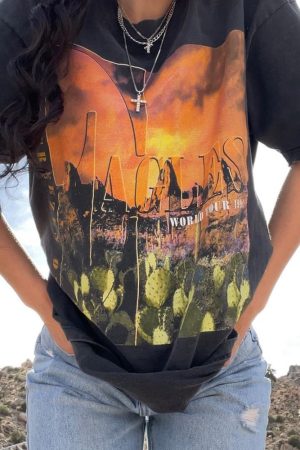 Black Oversized Short-Sleeve T-Shirt for Women - Vintage American Retro Style, Summer High Street Trendy Top