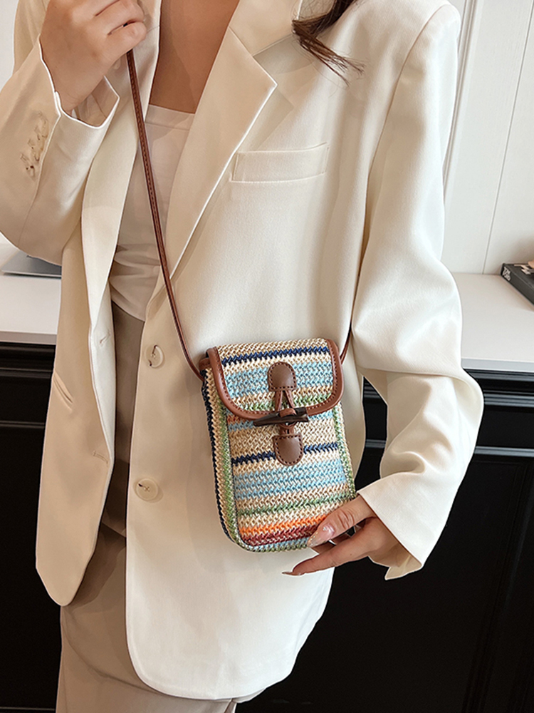 Bohemian Woven Beach Bag for Women - Summer 2025 Shoulder Crossbody Bag with Phone Pocket - Ideal for Seaside Vacations Bohemian Woven Beach Bag for Women - Summer 2025 Shoulder Crossbody Bag with Phone Pocket - Ideal for Seaside Vacations