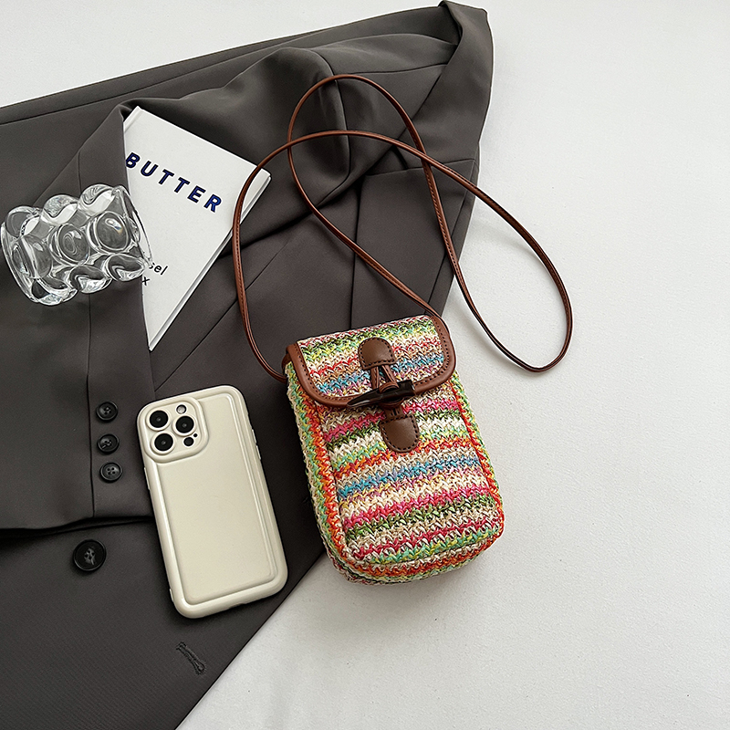 Bohemian Woven Beach Bag for Women - Summer 2025 Shoulder Crossbody Bag with Phone Pocket - Ideal for Seaside Vacations Bohemian Woven Beach Bag for Women - Summer 2025 Shoulder Crossbody Bag with Phone Pocket - Ideal for Seaside Vacations