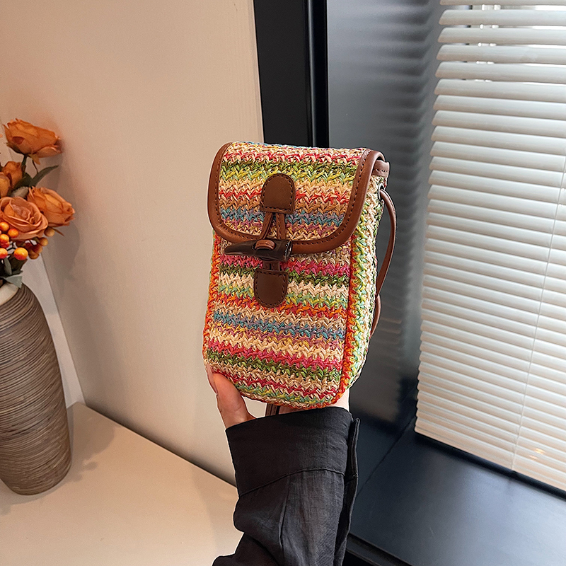 Bohemian Woven Straw Beach Bag for Women, 2025 Vacation Crossbody Shoulder Tote for Seaside Style Bohemian Woven Straw Beach Bag for Women, 2025 Vacation Crossbody Shoulder Tote for Seaside Style