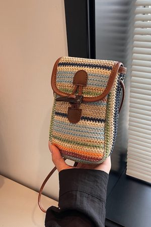 Bohemian Woven Straw Beach Bag for Women, 2025 Vacation Crossbody Shoulder Tote for Seaside Style