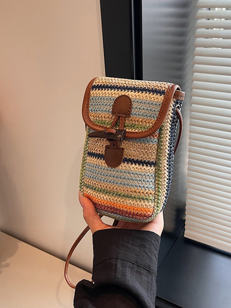 Bohemian Woven Straw Beach Bag for Women, 2025 Vacation Crossbody Shoulder Tote for Seaside Style Bohemian Woven Straw Beach Bag for Women, 2025 Vacation Crossbody Shoulder Tote for Seaside Style