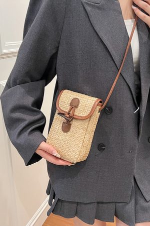 Bohemian Woven Straw Beach Bag for Women, 2025 Vacation Crossbody Shoulder Tote for Seaside Style