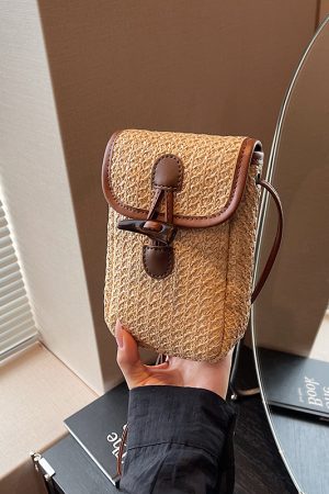 Bohemian Woven Straw Beach Bag for Women, 2025 Vacation Crossbody Shoulder Tote for Seaside Style