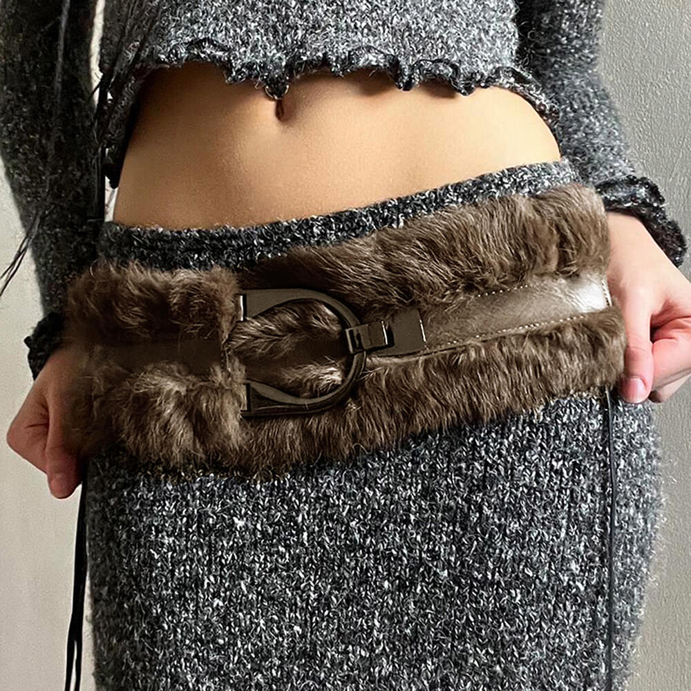 Casual Day Outfits, Easy Trendy Outfits 2000s Faux Fur Leather Belt Casual Day Outfits, Easy Trendy Outfits 2000s Faux Fur Leather Belt