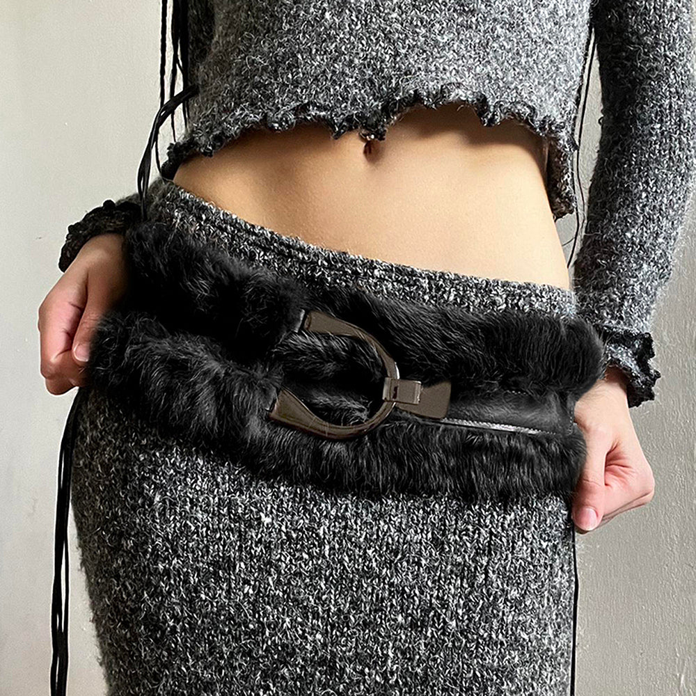 Casual Day Outfits, Easy Trendy Outfits 2000s Faux Fur Leather Belt Casual Day Outfits, Easy Trendy Outfits 2000s Faux Fur Leather Belt