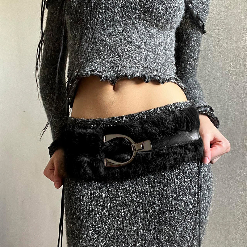 Casual Day Outfits, Easy Trendy Outfits 2000s Faux Fur Leather Belt Casual Day Outfits, Easy Trendy Outfits 2000s Faux Fur Leather Belt