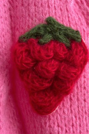 Casual Day Outfits, Easy Trendy Outfits 3D Strawberry Pattern Cardigan