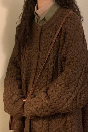 Casual Day Outfits, Easy Trendy Outfits 80's Grandma Collar Cardigan