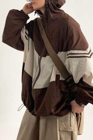 Casual Day Outfits, Easy Trendy Outfits 90's Brown Oversized Bomber Jacket