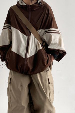 Casual Day Outfits, Easy Trendy Outfits 90's Brown Oversized Bomber Jacket