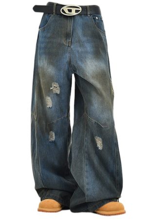 Casual Day Outfits, Easy Trendy Outfits 90s Distressed Baggy Jeans