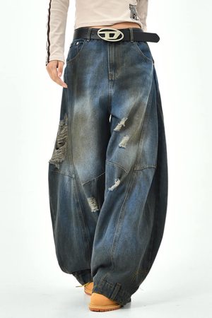 Casual Day Outfits, Easy Trendy Outfits 90s Distressed Baggy Jeans
