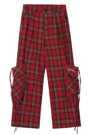 Casual Day Outfits, Easy Trendy Outfits 90's Grunge Plaid Cargo Pants