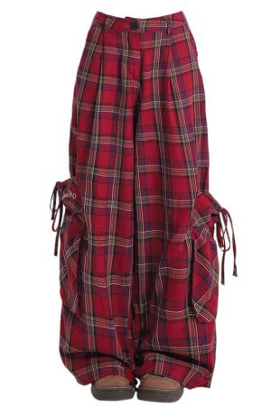 Casual Day Outfits, Easy Trendy Outfits 90's Grunge Plaid Cargo Pants