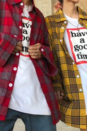 Casual Day Outfits, Easy Trendy Outfits 90s Kids Shirt in Plaid Check