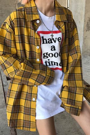 Casual Day Outfits, Easy Trendy Outfits 90s Kids Shirt in Plaid Check