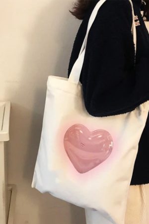 Casual Day Outfits, Easy Trendy Outfits Aesthetic Heart Tote Bag