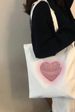 Casual Day Outfits, Easy Trendy Outfits Aesthetic Heart Tote Bag