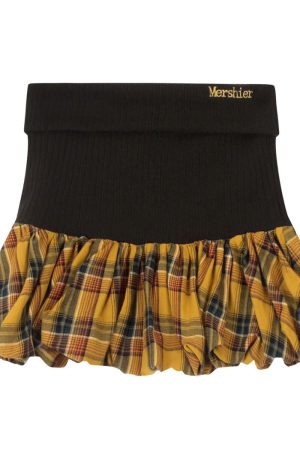 Casual Day Outfits, Easy Trendy Outfits Aesthetic Plaid Balloon Mini Skirt